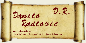 Danilo Radlović vizit kartica